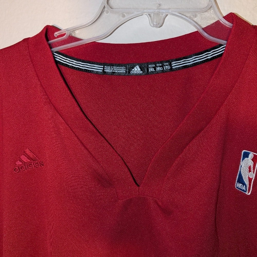 NWOT NBA Adidas Miami Heat Red Jersey V-Neck Adult Tank Top Basketball Mens Size - Picture 3 of 4